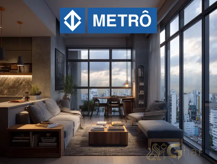 Sala de apartamento próximo à estação Santana da Linha Azul em São Paulo