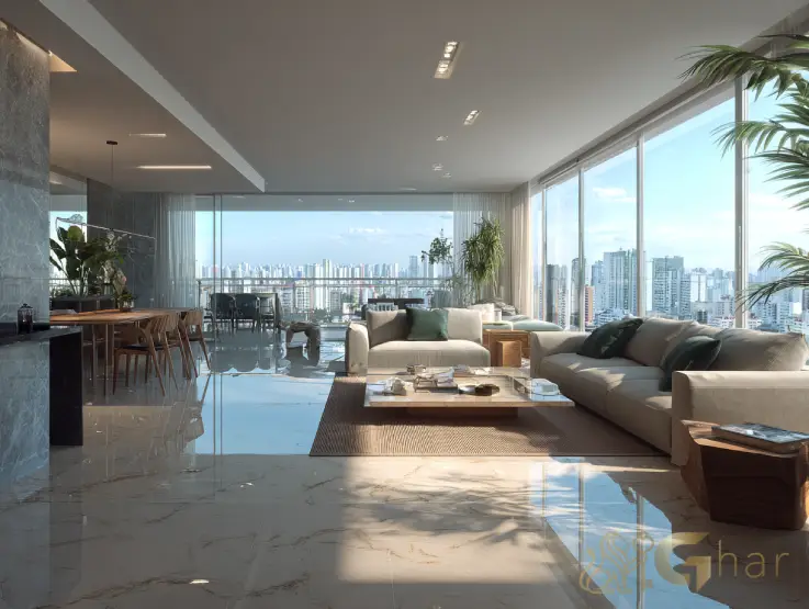 Sala de apartamento na Zona Norte de São Paulo próxima a área verde