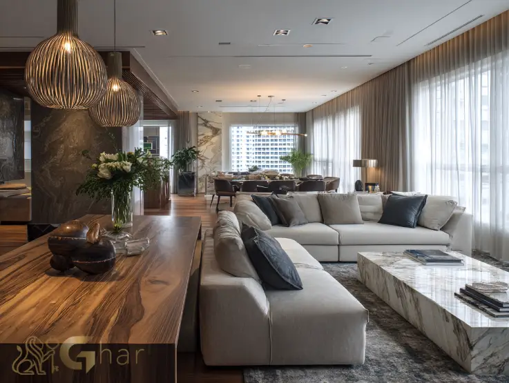 Sala de imóvel familiar na Zona Norte de São Paulo e boa iluminação natural