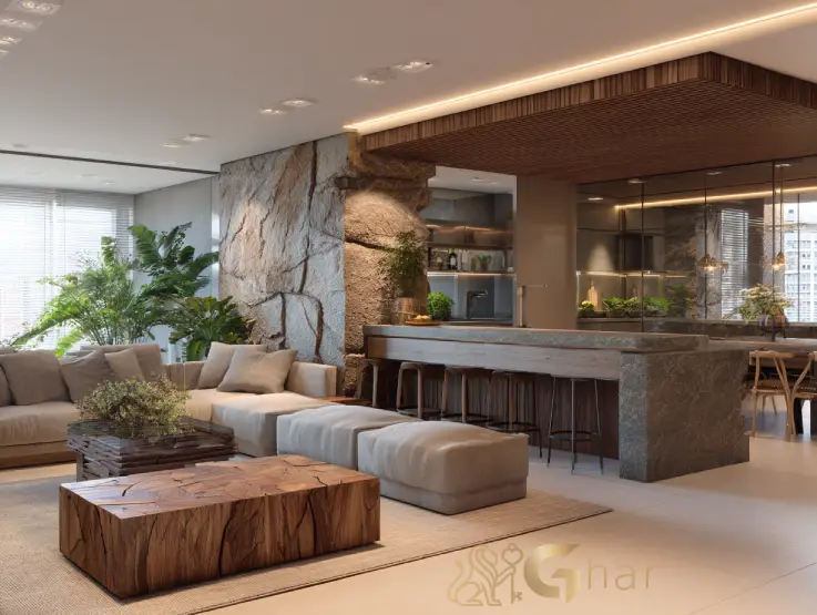 Sala decorada em apartamento premium em Santana com acabamento de alto padrão