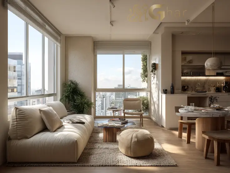 sala decorada apartamento mcmv são paulo com design moderno e espaço otimizado