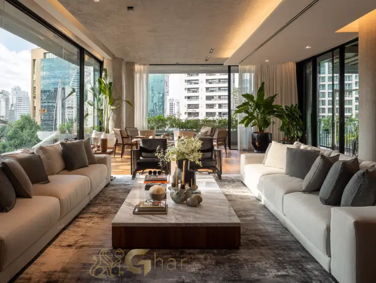 Sala decorada de apartamento moderno em Santana e Jardim São Paulo