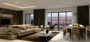 Sala living de apartamento decorado em condomínio residencial no bairro Santana Zona Norte de São Paulo
