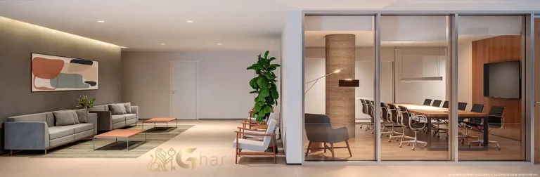 Sala de reunião do condomínio Mawe Braz Leme no bairro Santana em São Paulo