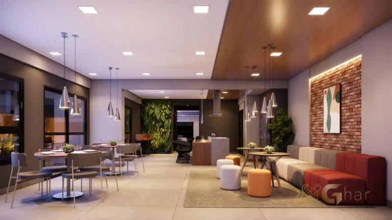 Salão de festas do condomínio Smart Mix Santana no bairro Santana em São Paulo