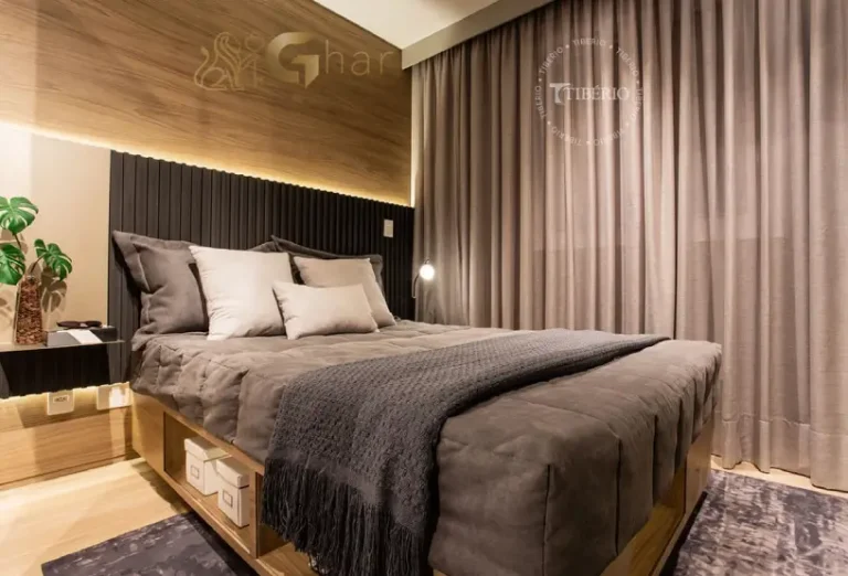 Suíte do apartamento decorado do condomínio Origens Santana em Santana São Paulo