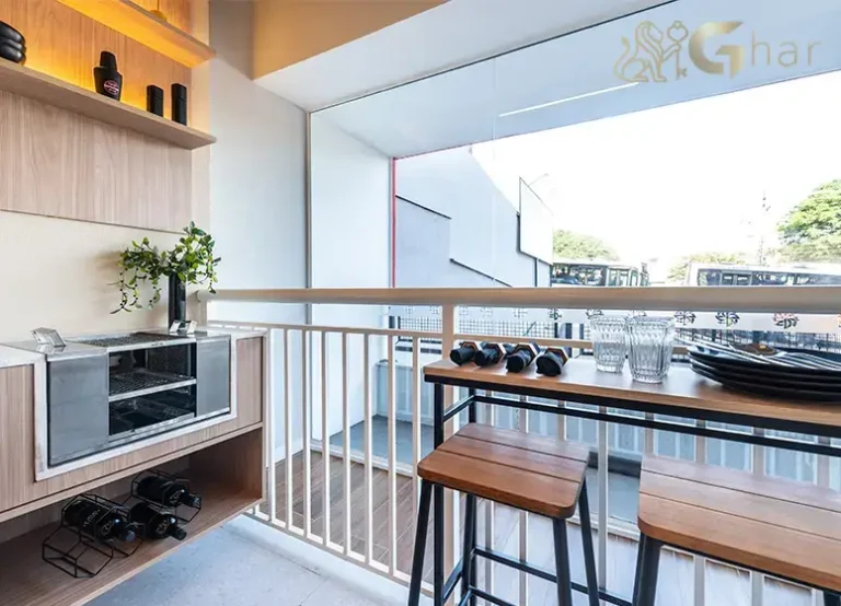 Terraço em apartamento decorado em condomínio no Belém São Paulo