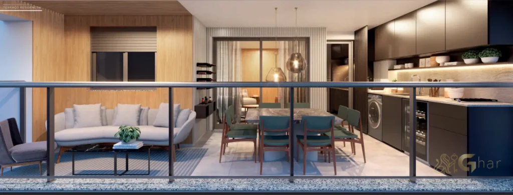 Varanda de apartamento decorado no condomínio Altis Santana em Santana São Paulo