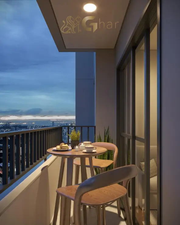 Varanda do condomínio Edifício Philomena no bairro Santana em São Paulo