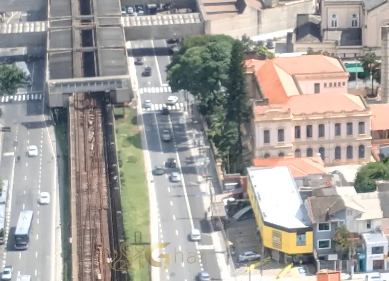 Vista aérea da estação Santana e região na Zona Norte de São Paulo