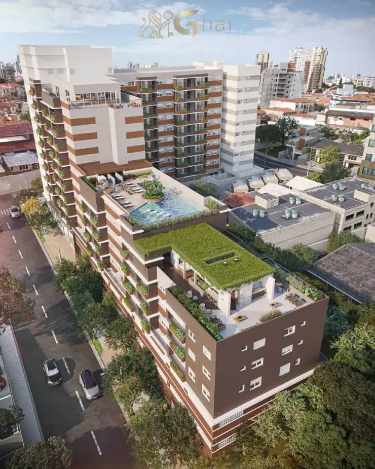 Vista aérea de condomínio com apartamentos em Santana São Paulo