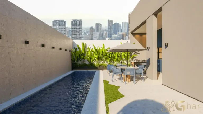 Área externa de convivência em condomínio residencial no Santana Zona Norte de São Paulo