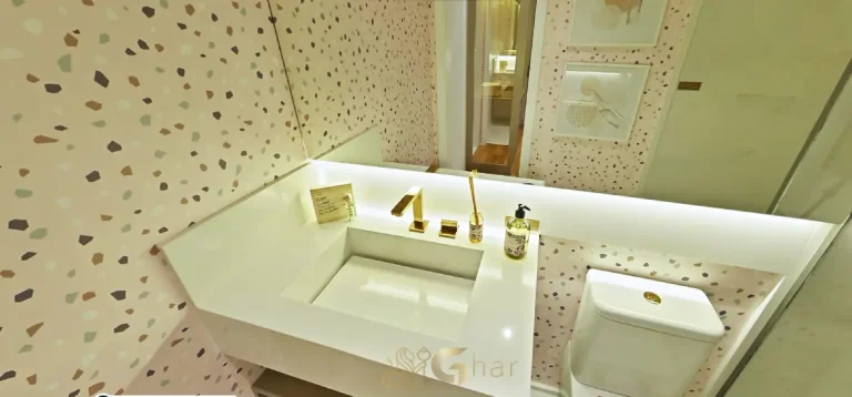 Banheiro de apartamento decorado do Verdant Parque Resort no Tucuruvi São Paulo