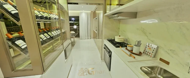Cozinha do apartamento decorado do Verdant Parque Resort no Tucuruvi São Paulo