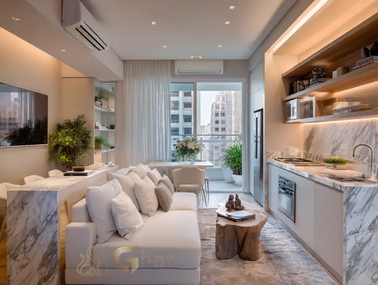 Cozinha de apartamento na Zona Norte ideal para investimento imobiliário