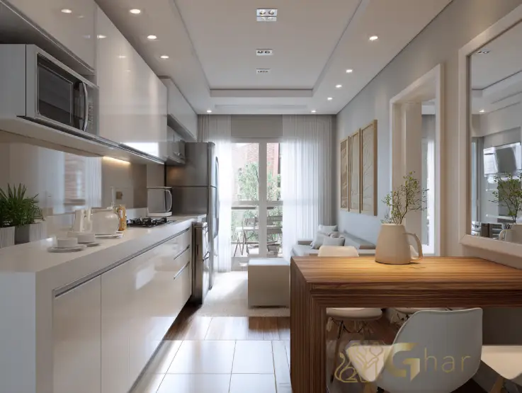 Cozinha de apartamento na Zona Norte de São Paulo com foco em investimento imobiliário