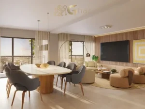 Living do apartamento decorado One Curupaiti no bairro Santana em São Paulo