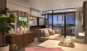 Living do apartamento decorado Smile View na Parada Inglesa em São Paulo