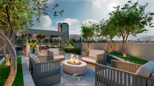 Lounge com lareira em condomínio residencial na Parada Inglesa Zona Norte de São Paulo