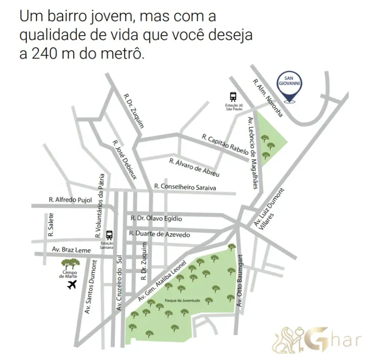 Mapa de localização do condomínio Piazza San Giovanni no bairro Jardim São Paulo em São Paulo