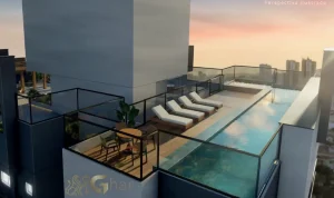 Piscina no rooftop do condomínio Articon Tria na Parada Inglesa em São Paulo