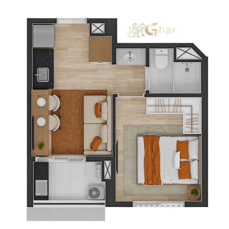 Planta de apartamento compacto em condomínio residencial no Jardim São Paulo Zona Norte de São Paulo
