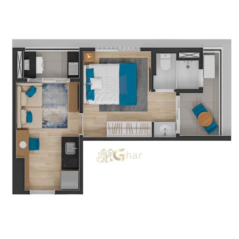 Planta de apartamento 29m² em condomínio residencial no Jardim São Paulo Zona Norte de São Paulo