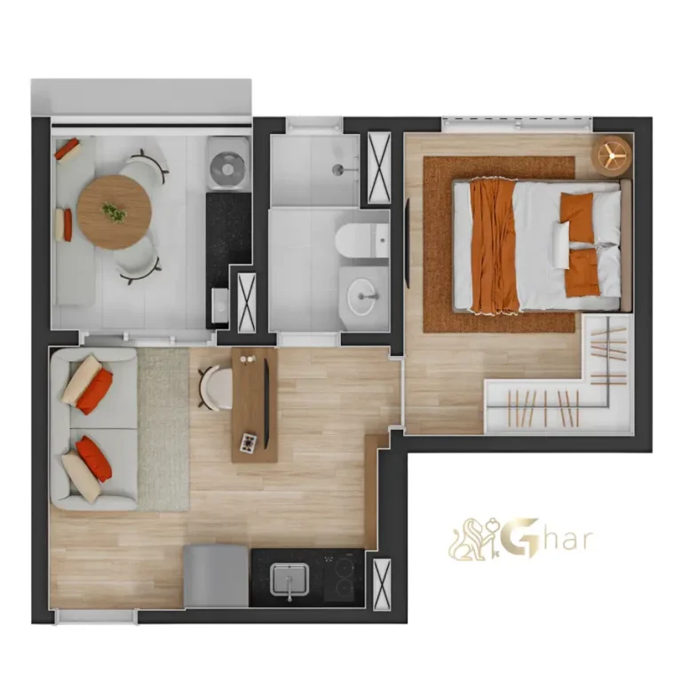Planta de apartamento 31m² em condomínio residencial no Jardim São Paulo Zona Norte de São Paulo