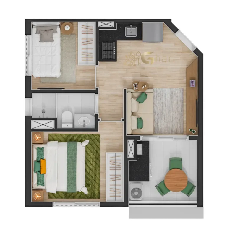 Planta de apartamento 2 dormitórios em apartamentos no Jardim São Paulo São Paulo