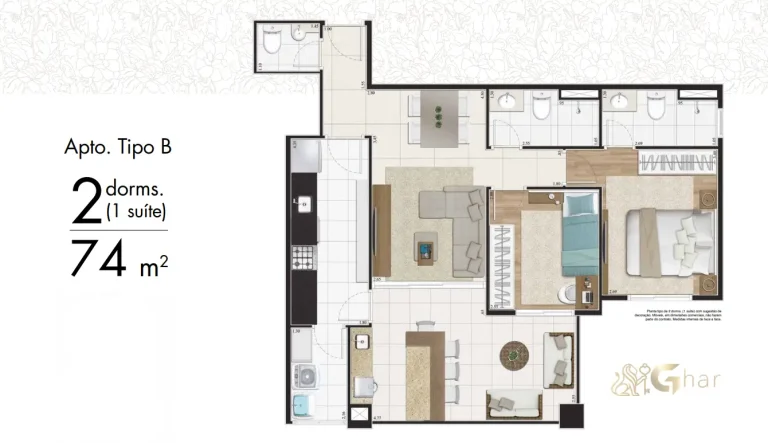 Planta de apartamento em condomínio residencial no Jardim São Paulo Zona Norte de São Paulo