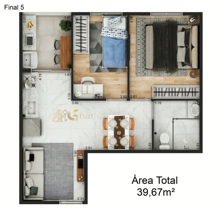 Planta de 2 dormitórios do Smart Living Parada Inglesa no bairro Parada Inglesa em São Paulo