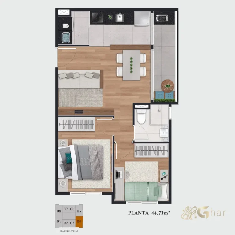 Planta de apartamento em condomínio residencial na Parada Inglesa Zona Norte de São Paulo