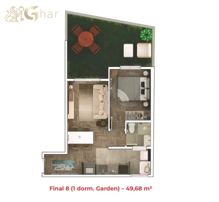 Planta do apartamento garden do Place Station Parada Inglesa com 1 dormitório na Parada Inglesa em São Paulo
