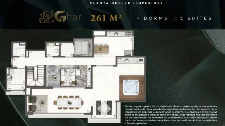Planta superior de cobertura duplex em condomínio no Tucuruvi São Paulo