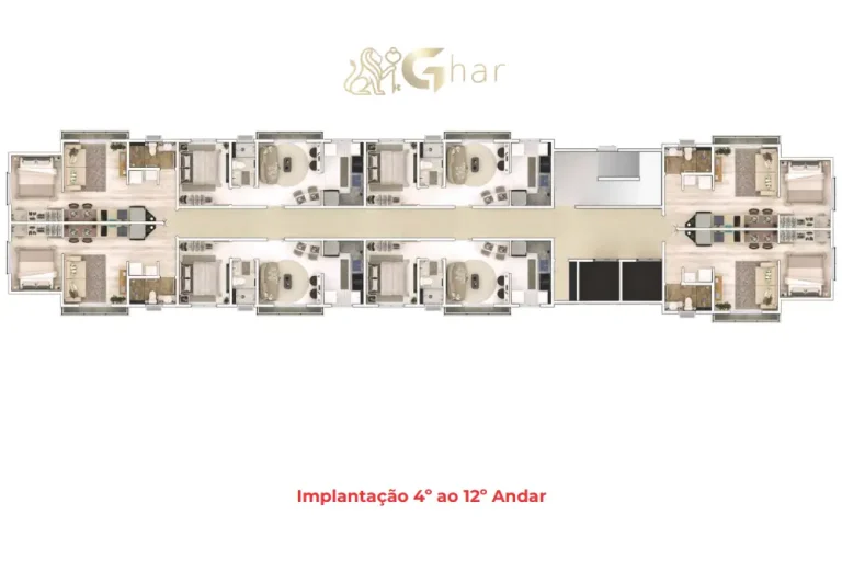 Planta de implantação do condomínio Place Station Parada Inglesa nos pavimentos superiores na Parada Inglesa em São Paulo