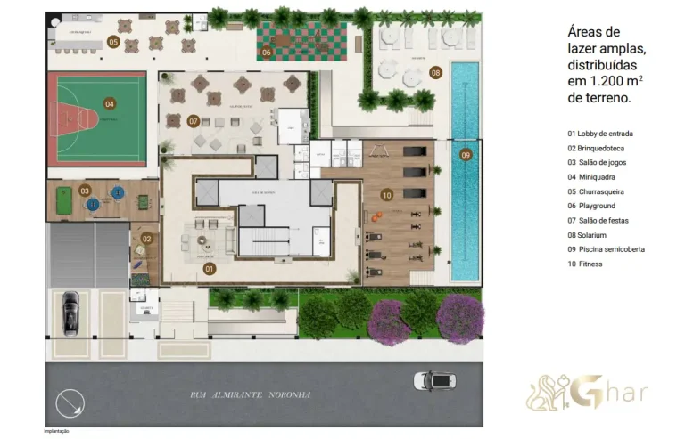 Implantação das áreas de lazer do condomínio Piazza San Giovanni no bairro Jardim São Paulo em São Paulo