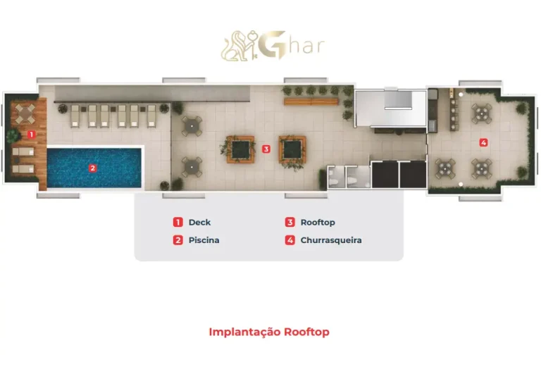 Planta de implantação do rooftop do Place Station Parada Inglesa no bairro Parada Inglesa em São Paulo