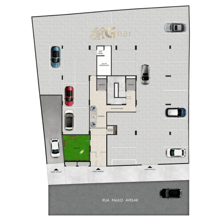 Implantação térreo em condomínio com apartamentos na Parada Inglesa São Paulo