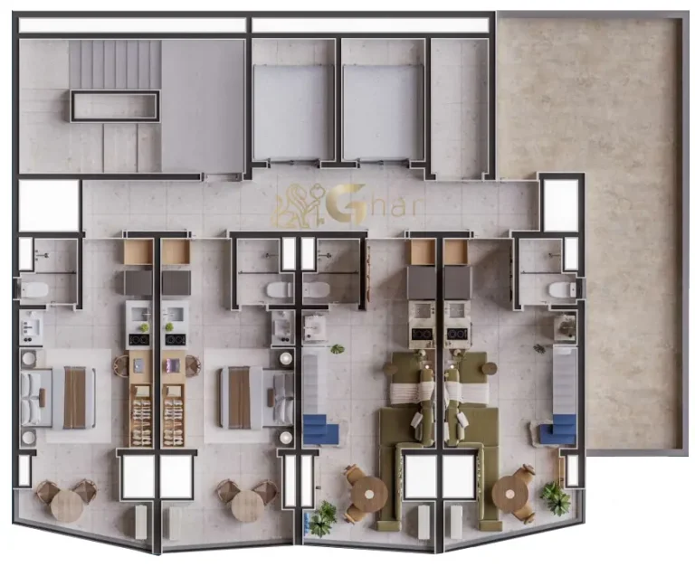 Planta de implantação de lofts em condomínio residencial no Santana Zona Norte de São Paulo