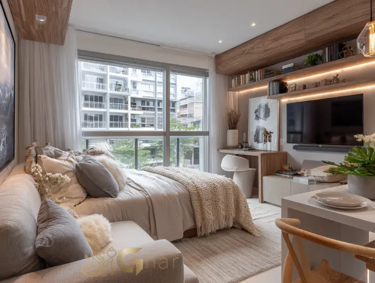 Dormitório em apartamento pequeno no Jardim São Paulo com bom aproveitamento de espaço