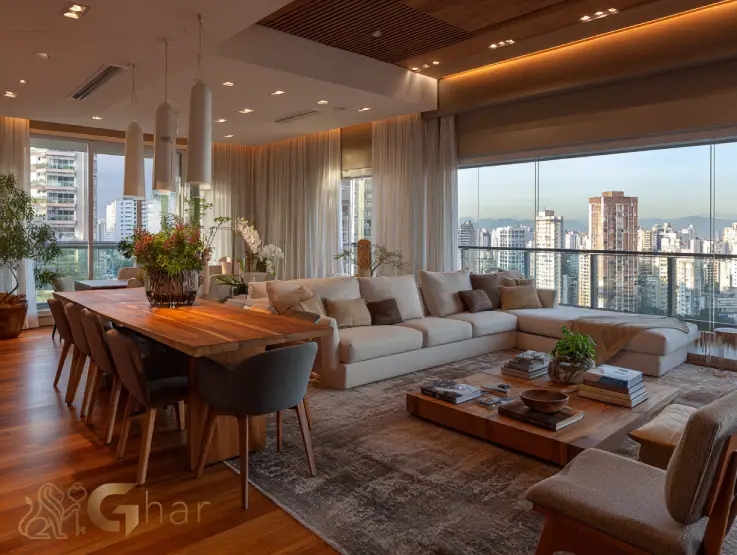 Sala de apartamento de 3 dormitórios no Jardim São Paulo SP com ambiente moderno e bem distribuído