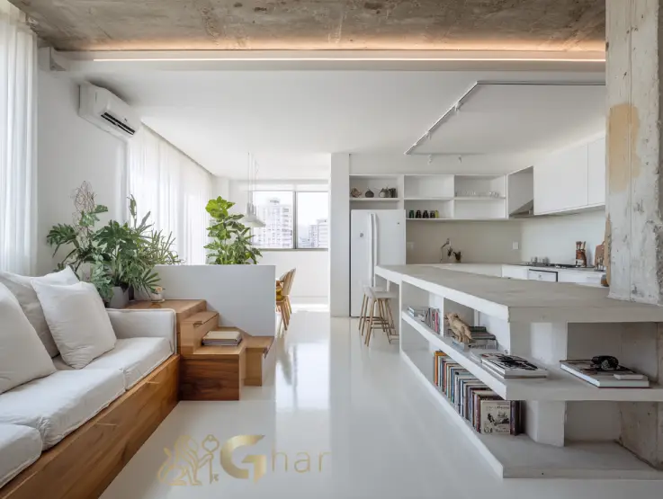 Sala de apartamento na Zona Norte de São Paulo com layout funcional para locação