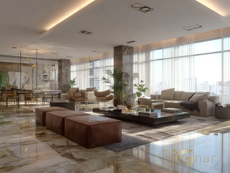 Sala moderna em apartamento na Zona Norte SP