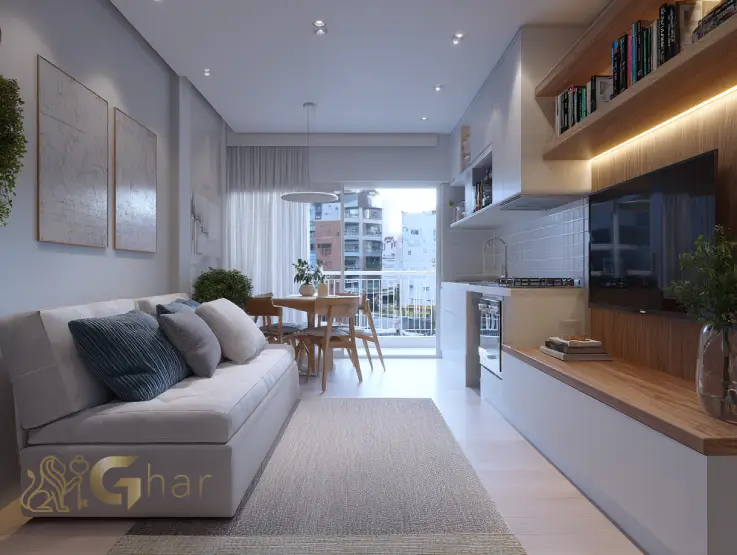 Sala de imóvel na Zona Norte SP com layout funcional e boa iluminação