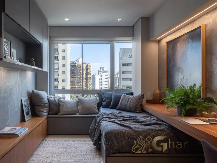 Sala integrada em imóvel na Zona Norte de São Paulo com boa iluminação natural