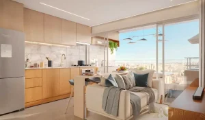 Sala do apartamento decorado Mobilité Pauliceia na Parada Inglesa em São Paulo