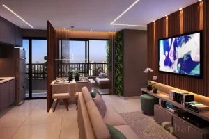 Sala decorada em condomínio residencial na Parada Inglesa Zona Norte de São Paulo