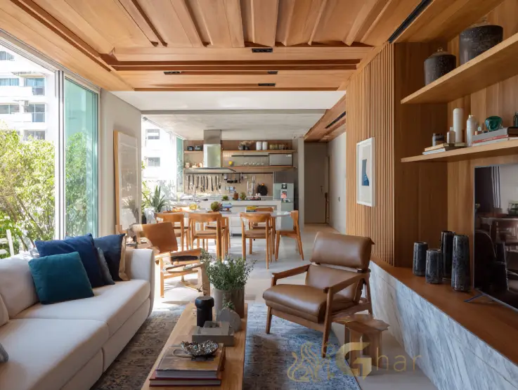 Sala de estar em apartamento na Zona Norte São Paulo