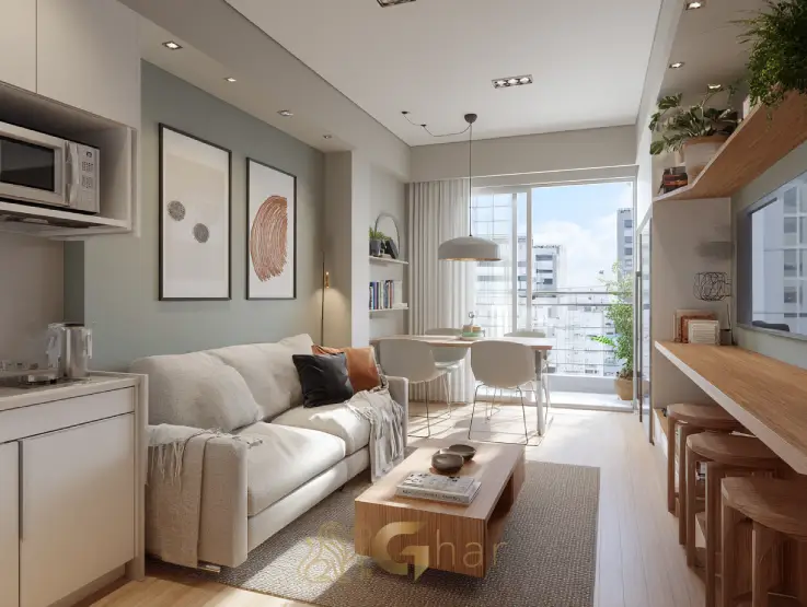 Sala de estar em apartamento na Zona Norte SP