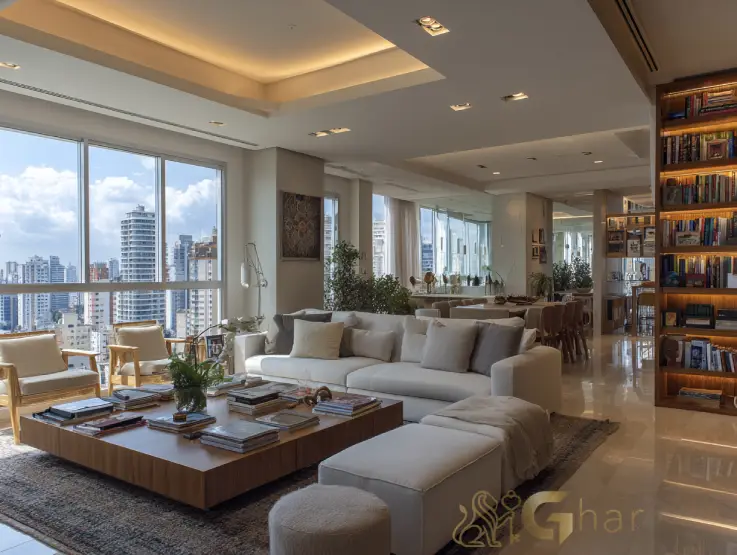 Sala apartamento alto padrão na Zona Norte de São Paulo